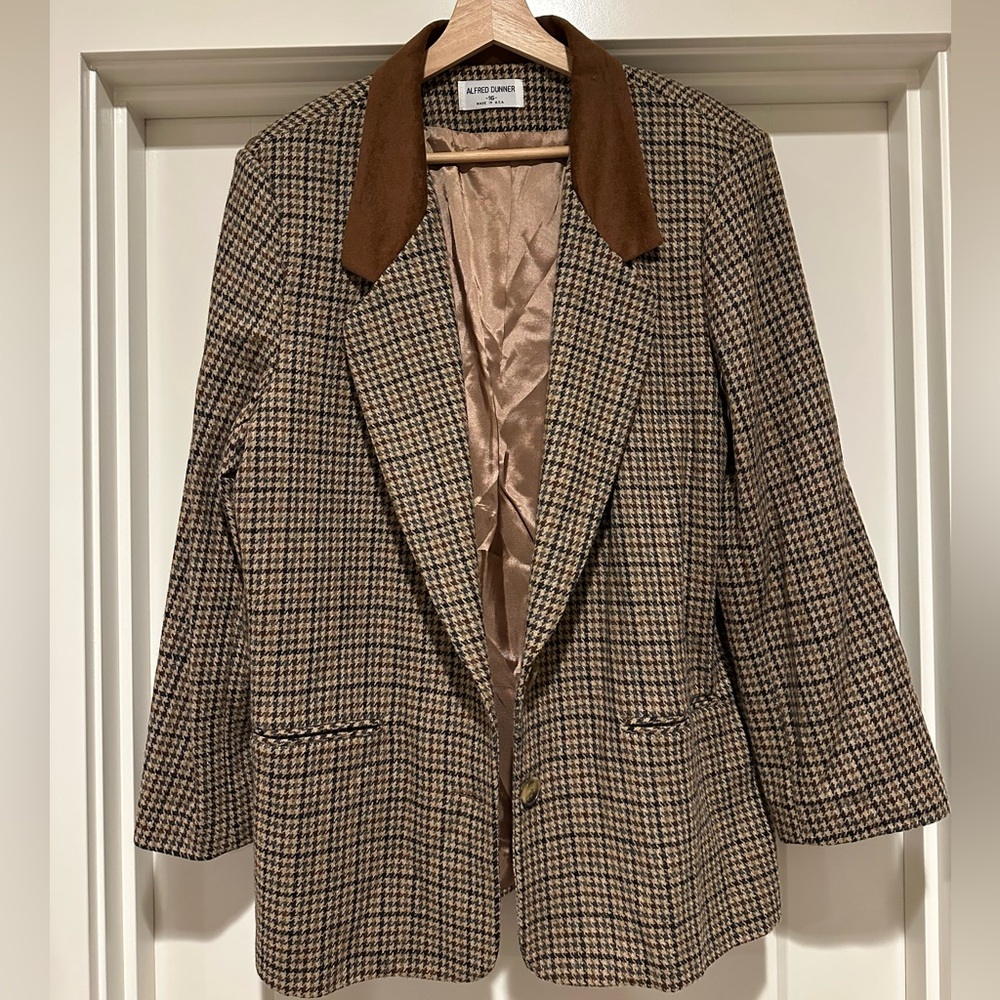Oversized Vintage Houndstooth Blazer